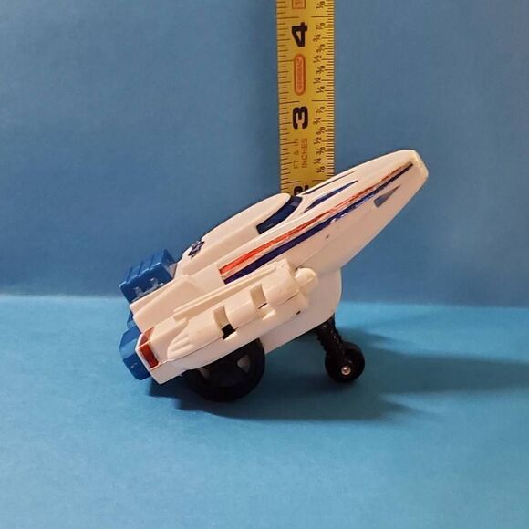 vintage SL Uk design USAF Friction Action Jet Plane - White & Blue - Picture 5 of 7